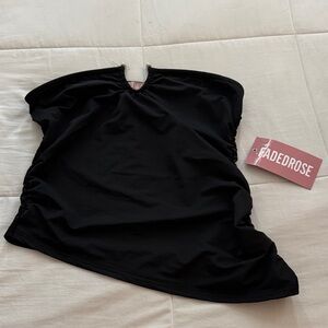 Black Super Flattering Tube Top, shirring on side is slimming! Holds you in!